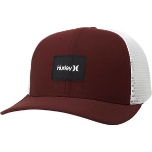 Hurley Men's Warner Trucker Hat Cap - Burgundy/White